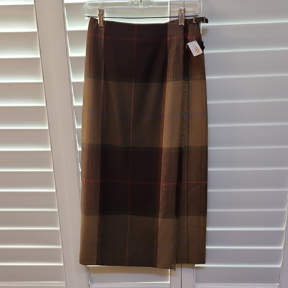 Talbots Brown and Tan Midi Pencil Skirt for Work